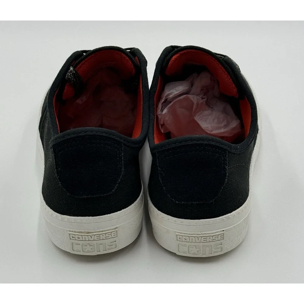 Converse Cons Canvas OX Black Men's Sz 9‎ Women's Sz 10.5 Embossed Rubber Bottom